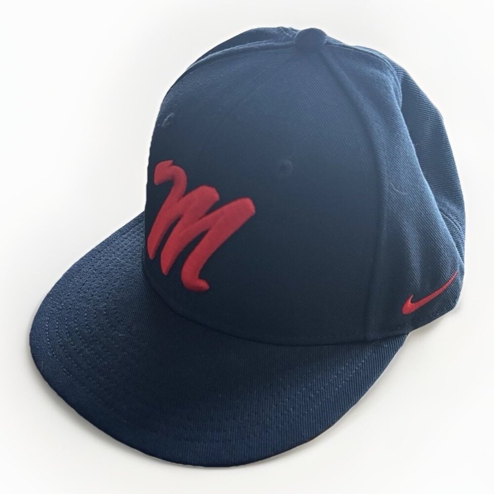 Nike Ole Miss Rebels‎ On-Field Performance Hat SIZE 6 7/8  54.9CM Pro Cap Blue